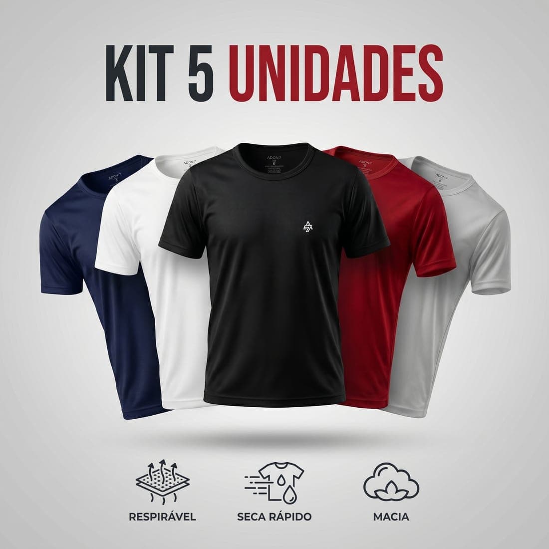 Kit 5 Camisetas Dry-Fit — imagem 1